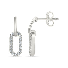 Interlocking Oval Gold & Diamond Earrings