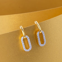 Interlocking Oval Gold & Diamond Earrings
