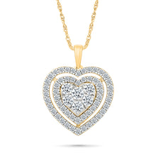 Dazzling Halo Diamond Heart Pendant