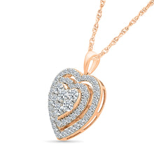 Dazzling Halo Diamond Heart Pendant