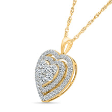Dazzling Halo Diamond Heart Pendant