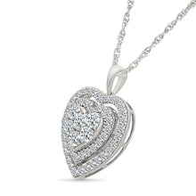 Dazzling Halo Diamond Heart Pendant