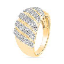 Swirling Brilliance Gold  & Diamond Ring