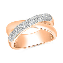 Intertwined  Crossover Gold & Diamond Ring