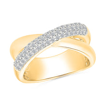 Intertwined  Crossover Gold & Diamond Ring