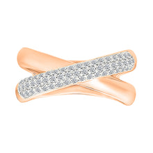 Intertwined  Crossover Gold & Diamond Ring