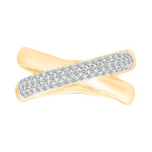 Intertwined  Crossover Gold & Diamond Ring