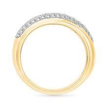 Intertwined  Crossover Gold & Diamond Ring