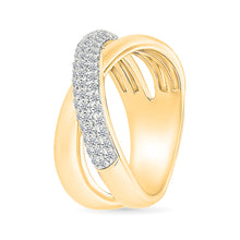 Intertwined  Crossover Gold & Diamond Ring