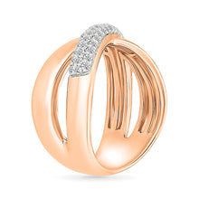 Intertwined  Crossover Gold & Diamond Ring