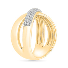 Intertwined  Crossover Gold & Diamond Ring