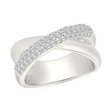 Intertwined  Crossover Gold & Diamond Ring