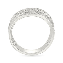 Multi - Row Wave Gold & Diamond Ring