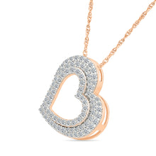 Diamond-Encrusted Double Heart Pendant