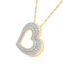 Diamond-Encrusted Double Heart Pendant