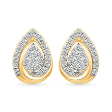 Pear Shaped Diamond Stud Earrings