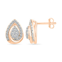 Pear Shaped Diamond Stud Earrings