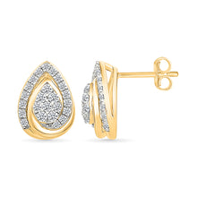 Pear Shaped Diamond Stud Earrings