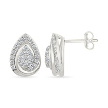 Pear Shaped Diamond Stud Earrings