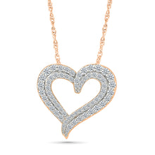 Flowing Gold & Diamond Heart Pendant