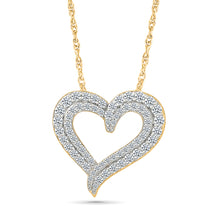 Flowing Gold & Diamond Heart Pendant