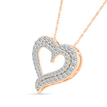 Flowing Gold & Diamond Heart Pendant