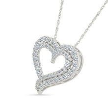 Flowing Gold & Diamond Heart Pendant