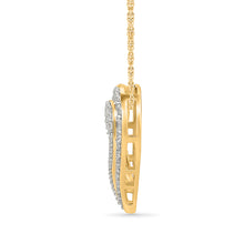 Flowing Gold & Diamond Heart Pendant