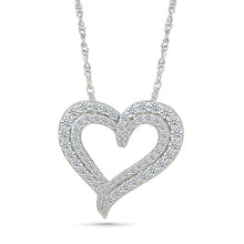 Flowing Gold & Diamond Heart Pendant