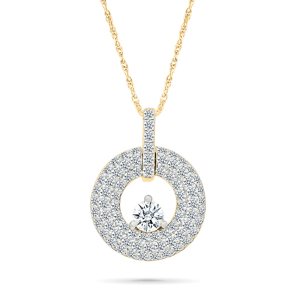 Shimmering Diamond Halo Pendant