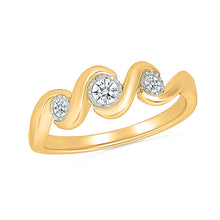 Wavy Three-Stone Ring