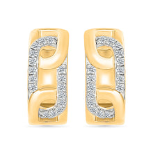 Linked Cluster Diamond Hoop Earrings