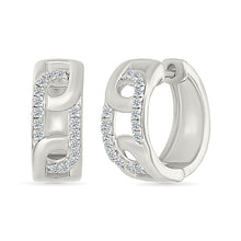Linked Cluster Diamond Hoop Earrings