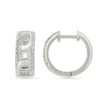 Linked Cluster Diamond Hoop Earrings
