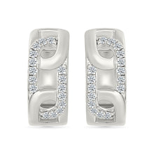 Linked Cluster Diamond Hoop Earrings