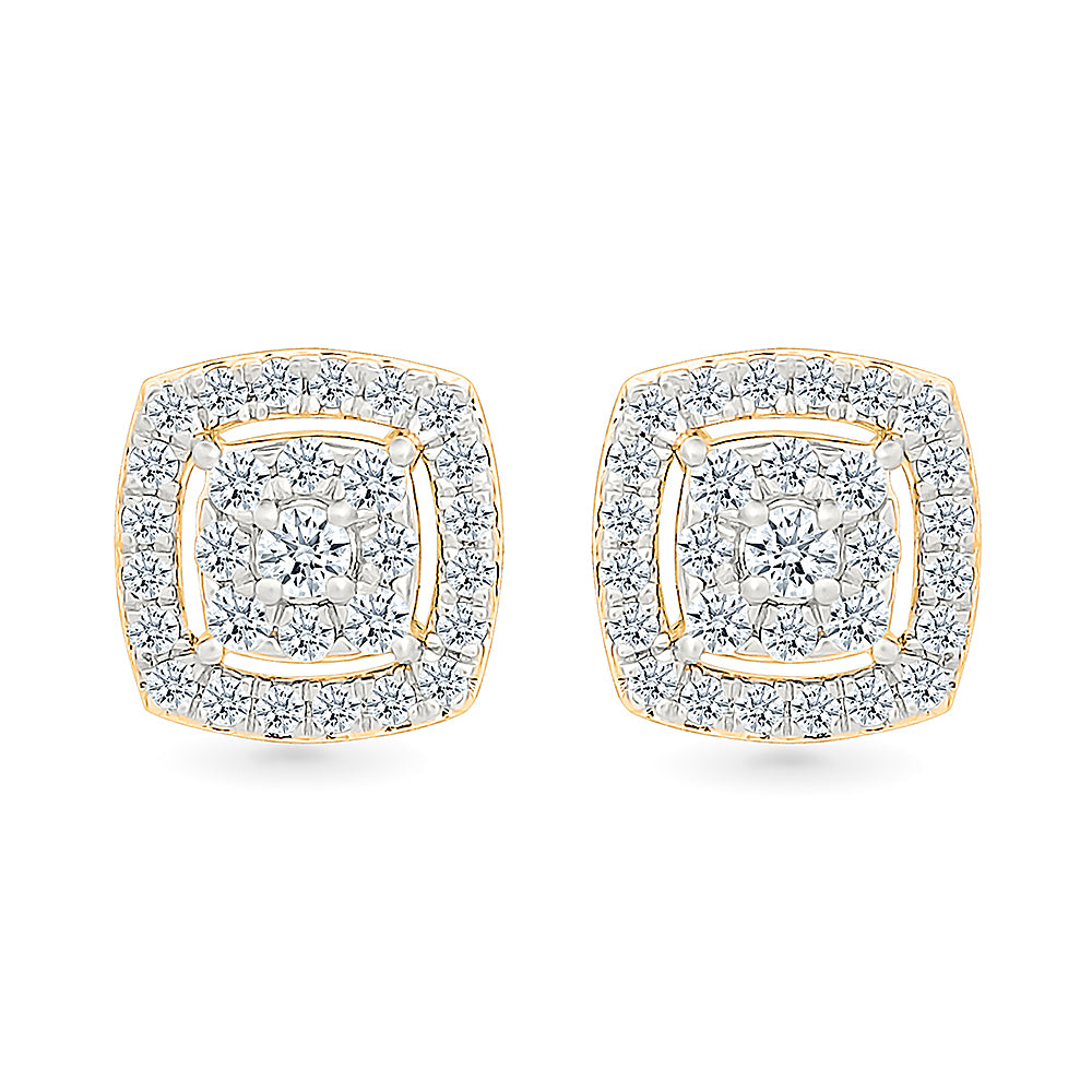 Classic Diamond Halo Stud Earrings