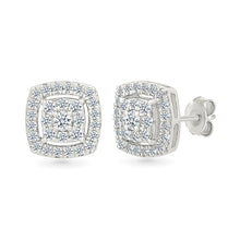 Classic Diamond Halo Stud Earrings