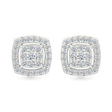 Classic Diamond Halo Stud Earrings