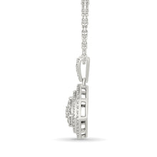 Square Double Halo Diamond Pendant