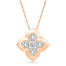 Four-Petal Diamond Flower Pendant