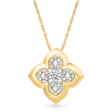 Four-Petal Diamond Flower Pendant