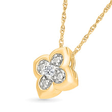 Four-Petal Diamond Flower Pendant