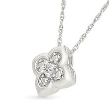 Four-Petal Diamond Flower Pendant