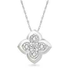 Four-Petal Diamond Flower Pendant
