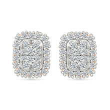 Squarish Gold & Diamond Earrings