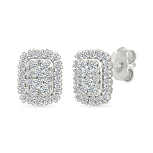 Squarish Gold & Diamond Earrings