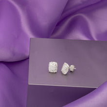 Squarish Gold & Diamond Earrings