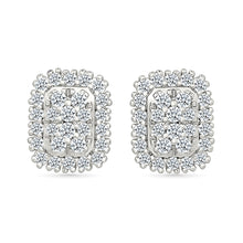 Squarish Gold & Diamond Earrings