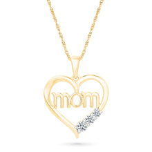 Mom Heart with Diamond Accent Pendant