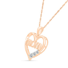 Mom Heart with Diamond Accent Pendant